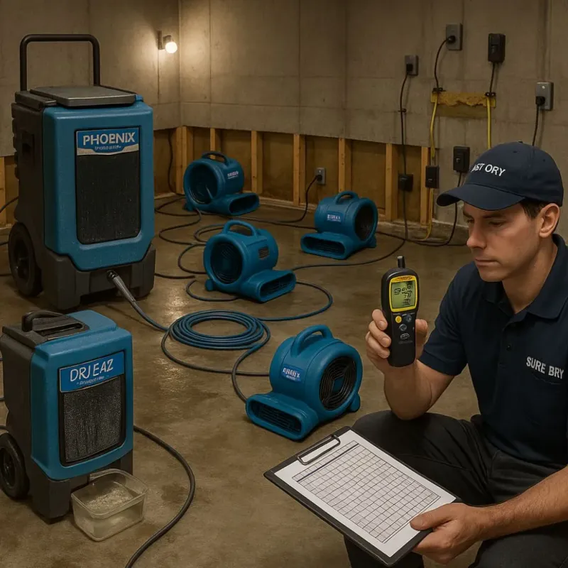 Structural Drying and Dehumidification process in Freestone County, TX